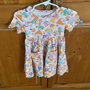 NWT Angel Dear Bamboo Flower Power 70s Mushroom Print Dress